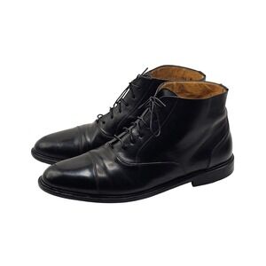 Mezlan Lace Up Dress Boots 12 Wide Black Cap Toe Leather Quiet Luxury Spain